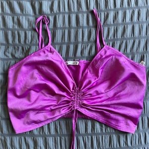 zara silky hot pink adjustable top!